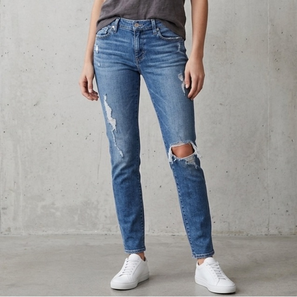 Adriano Goldschmied AG The Stevie Distressed Blue Jeans